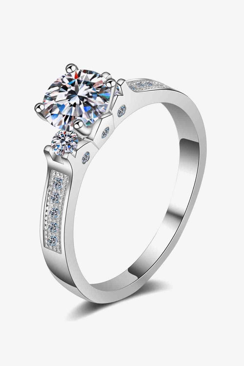 Lucky Charm Moissanite Rhodium-Plated Ring  Rhodium-Plated Ring  cost to rhodium plate a ring  how to rhodium plate a ring  Moissanite Rhodium-Plated Ring